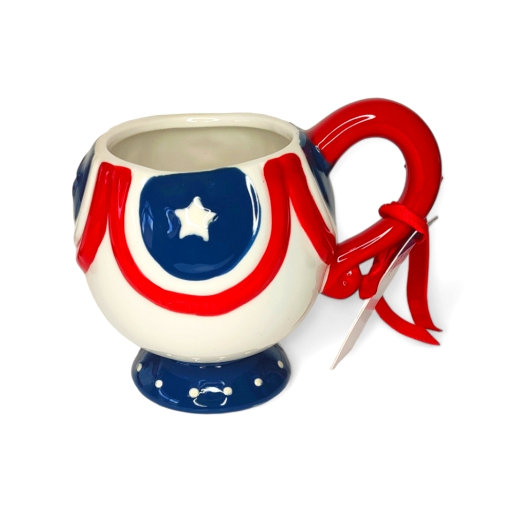 Johanna Parker Patriotic Americana Flag Coffee Mug Carnival Cottage July 4th
